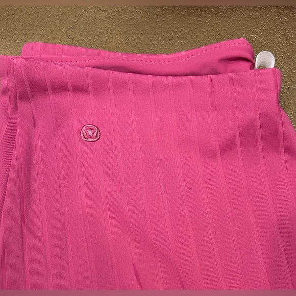 Lululemon Pink Ribbed Swim High Neck Long Line Top And High-waist Full Bottom, M - Picture 7 of 13